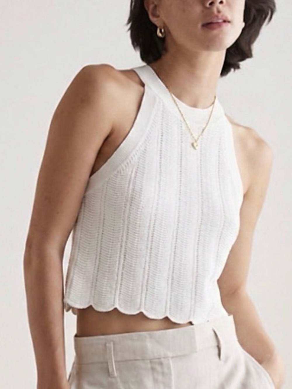 Wilfred Pointelle Knit Halter Tank